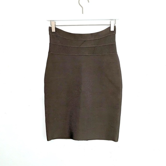 Herve Leger Bandage Mini Skirt in Silver Gray size medium - Picture 1 of 8